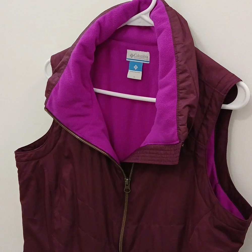 Columbia Women's Fleece Lined Vest Purple  Large - Picture 7 of 7